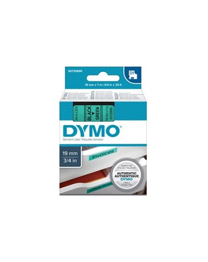 NASTRO DYMO TIPO D1 (19MMX7MT) NERO/VERDE 458090
