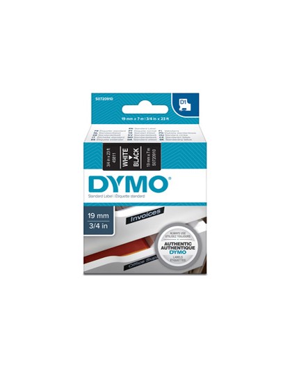 NASTRO DYMO TIPO D1 (19MMX7MT) BIANCO/NERO 458110