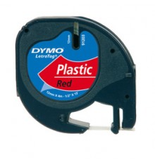 NASTRO IN PLASTICA DYMO LETRATAG 12MMX4M ROSSO 912030