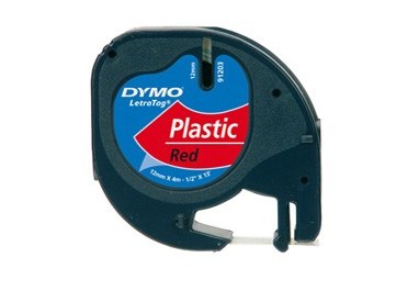NASTRO IN PLASTICA DYMO LETRATAG 12MMX4M ROSSO 912030