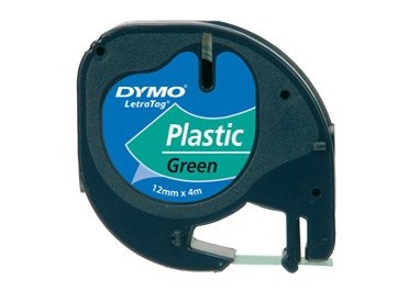 NASTRO IN PLASTICA DYMO LETRATAG 12MMX4M VERDE 912040