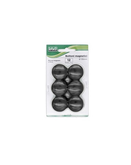 BLISTER 12 MAGNETI MR-30 NERO DIAM.30MM