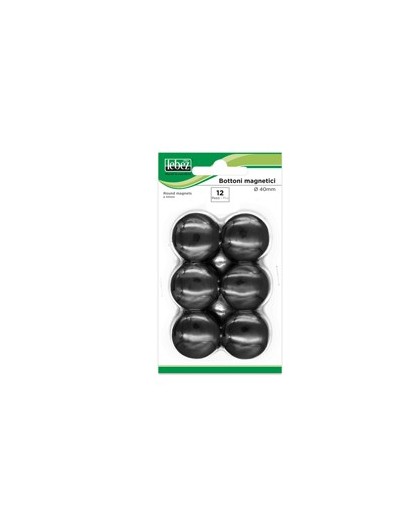 BLISTER 12 MAGNETI MR-40 NERO DIAM.40MM