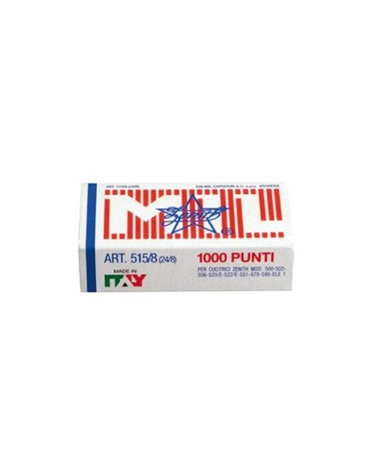 SCATOLA 1000 PUNTI ZENITH 515/8 (24/8) IN ACCIAIO NATURALE
