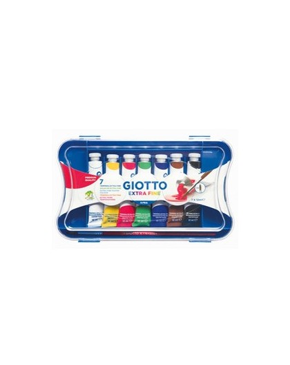 BOX 7 TUBETTI TEMPERA 12ML GIOTTO TUBO 4 ASSORTITO
