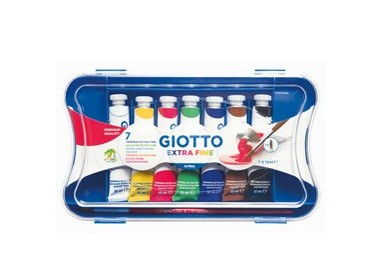 BOX 7 TUBETTI TEMPERA 12ML GIOTTO TUBO 4 ASSORTITO