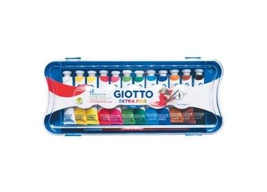 BOX 12 TUBETTI TEMPERA 12ML GIOTTO TUBO 4 ASSORTITO