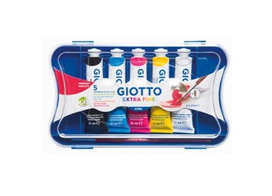 BOX 5 TUBETTI TEMPERA 21ML GIOTTO TUBO 7 ASSORTITO