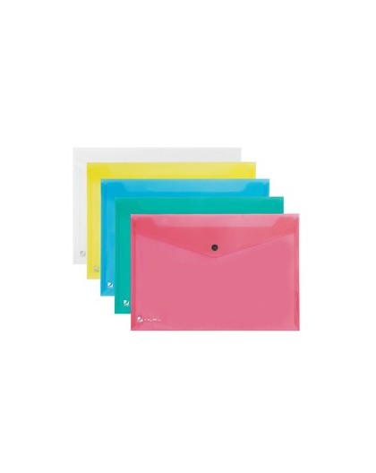BUSTA CON BOTTONE PULL COLORATA 21X29.7CM