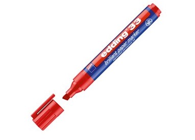 MARCATORE EDDING 33 PERMANENTE PUNTA SCALPELLO ROSSO