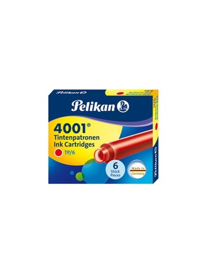 SCATOLA 6 CARTUCCE INCHIOSTRO TP/6 ROSSO PELIKAN 4001 (0ATM05)