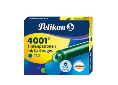 SCATOLA 6 CARTUCCE INCHIOSTRO TP/6 VERDE SCURO PELIKAN 4001
