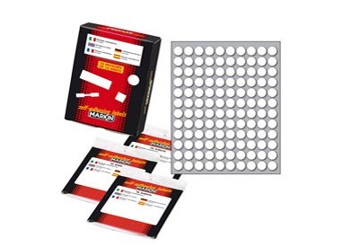 Etichetta adesiva bianca tonda Ø10mm (10fogli x 120etichette) Markin