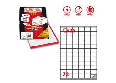Etichetta adesiva C/526 bianca 100fg A4 35x23,5mm (72et/fg) Markin