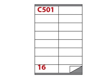 Etichetta adesiva C/501 bianca 100fg A4 105x36mm (16et/fg) Markin