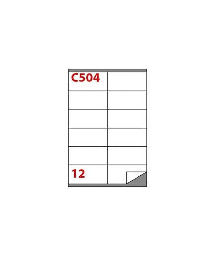 Etichetta adesiva C/504 bianca 100fg A4 105x48mm (12et/fg) Markin