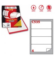 Etichetta adesiva C/535 bianca 100fg A4 190x61mm c/angoli arrot. (4et/fg) Markin