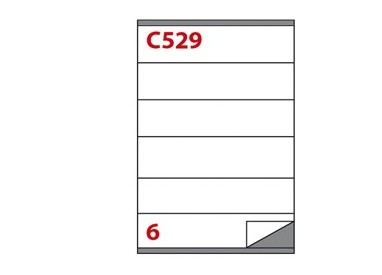 Etichetta adesiva C/529 bianca 100fg A4 210x48mm (6et/fg) Markin
