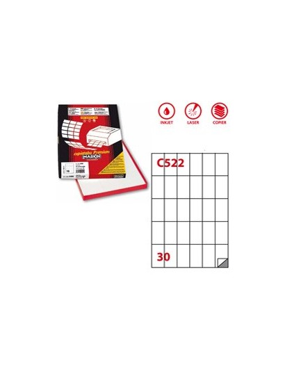 Etichetta adesiva C/522 bianca 100fg A4 35x59mm (30et/fg) Markin