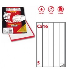 Etichetta adesiva C/516 bianca 100fg A4 40x297mm (5et/fg) Markin