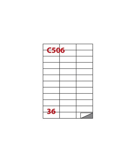 Etichetta adesiva C/506 bianca 100fg A4 70x24,75mm (36et/fg) Markin