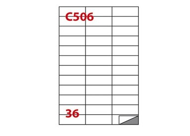 Etichetta adesiva C/506 bianca 100fg A4 70x24,75mm (36et/fg) Markin
