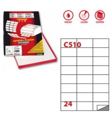 Etichetta adesiva C/510 bianca 100fg A4 70x37,12mm (24et/fg) Markin