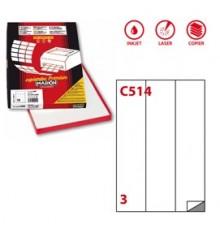 Etichetta adesiva C/514 bianca 100fg A4 70x297mm (3et/fg) Markin
