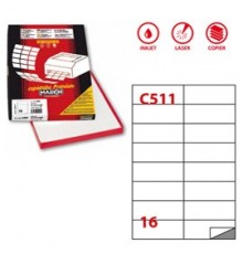 Etichetta adesiva C/511 bianca 100fg A4 105x37,12mm (16et/fg) Markin