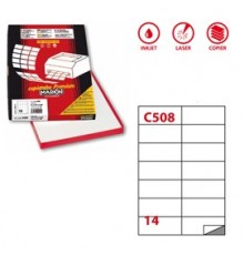 Etichetta adesiva C/508 bianca 100fg A4 105x42,43mm (14et/fg) Markin