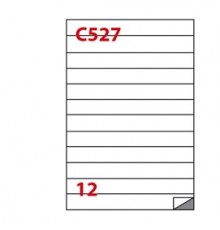 Etichetta adesiva C/527 bianca 100fg A4 210x24,75mm (12et/fg) Markin