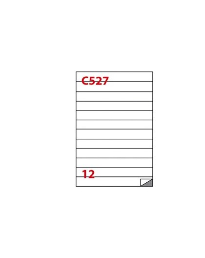 Etichetta adesiva C/527 bianca 100fg A4 210x24,75mm (12et/fg) Markin