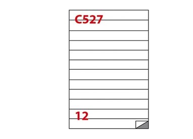 Etichetta adesiva C/527 bianca 100fg A4 210x24,75mm (12et/fg) Markin