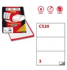 Etichetta adesiva C/520 bianca 100fg A4 210x99mm (3et/fg) Markin