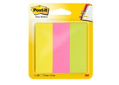 SEGNAPAGINA Post-it® 671-3 (300FG) 3COLORI INDEX 25X76MM IN CARTA