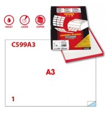 Etichetta adesiva C/599 bianca 100fg A3 420x297mm (1et/fg) Markin