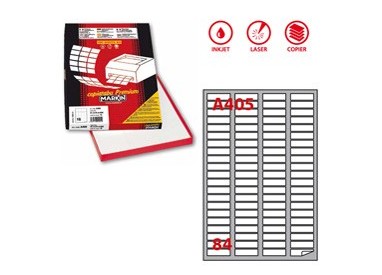 Etichetta adesiva A/405 bianca 100fg A4 46X11,1mm (84eti/fg) Markin