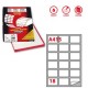 Etichetta adesiva A/415 bianca 100fg A4 63,5X46,6mm (18eti/fg) Markin