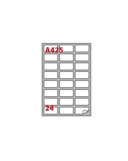 Etichetta adesiva A/425 bianca 100fg A4 64x34mm (24eti/fg) Markin