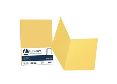 50 cartelline semplici LUCE 200gr 25x34cm giallo sole FAVINI