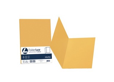 50 cartelline semplici LUCE 200gr 25x34cm giallo oro FAVINI