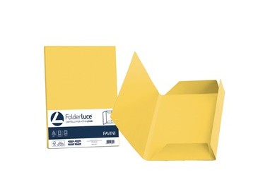 25 cartelline 3 lembi LUCE 200gr 24,5x34,5cm giallo sole FAVINI