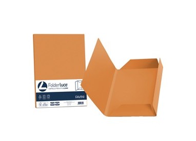 25 cartelline 3 lembi LUCE 200gr 24,5x34,5cm arancio FAVINI
