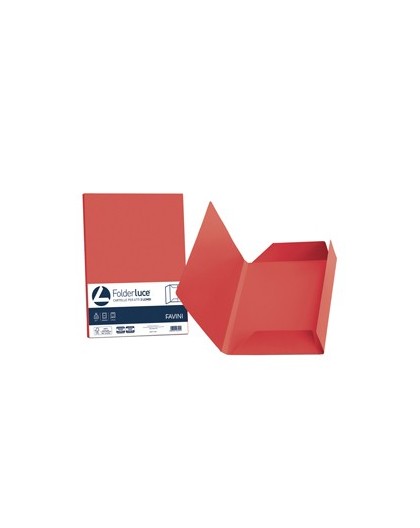 25 cartelline 3 lembi LUCE 200gr 24,5x34,5cm rosso scarlatto FAVINI