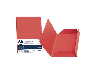 25 cartelline 3 lembi LUCE 200gr 24,5x34,5cm rosso scarlatto FAVINI