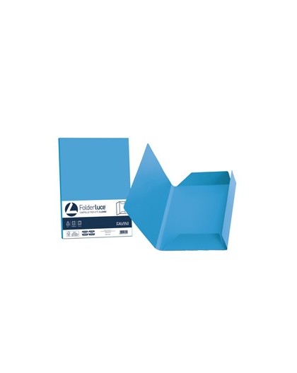 25 cartelline 3 lembi LUCE 200gr 24,5x34,5cm azzurro FAVINI
