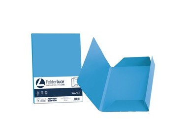 25 cartelline 3 lembi LUCE 200gr 24,5x34,5cm azzurro FAVINI