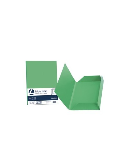 25 cartelline 3 lembi LUCE 200gr 24,5x34,5cm verde FAVINI