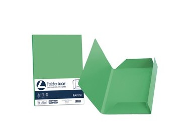 25 cartelline 3 lembi LUCE 200gr 24,5x34,5cm verde FAVINI