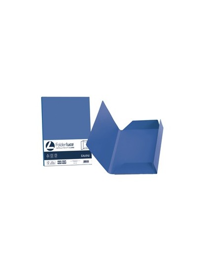 25 cartelline 3 lembi LUCE 200gr 24,5x34,5cm blu prussia FAVINI